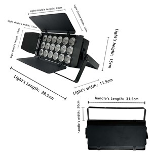Projecteur LED <span class=keywords><strong>plat</strong></span> 260W 6-en-1 RGBWAUV IP33 CRI90 avec volets coupe-flux, contrôle DMX512, pour éclairage de scène <span class=keywords><strong>professionnel</strong></span>, idéal pour mariages et événements - Product Image 2