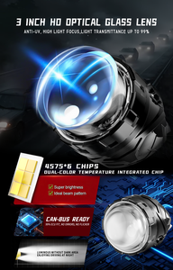 Faro Antiniebla LED GPNE F12TX, Luz Blanca/Amarilla 5500K/3000K, Lente de Luz Antiniebla LED Tricolor - Product Image 5
