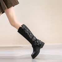Nouvelles Bottes Hautes Rétro Western en Cuir Véritable Imperméables et Respirantes pour Femmes, Modèle 2026, Design Tendance et Très Vendu