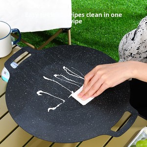 Outdoor <b>BBQ</b> Grill <b>Pan</b> Non Stick Stovetop Baking Tray Korean Roastig Grill Plate Camping Equipment - Product Image 1