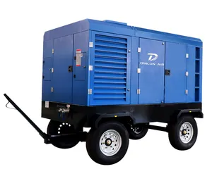 12m3/min 8bar Trailer Mounted Portable Diesel Screw Air Compressor For Drilling Machine