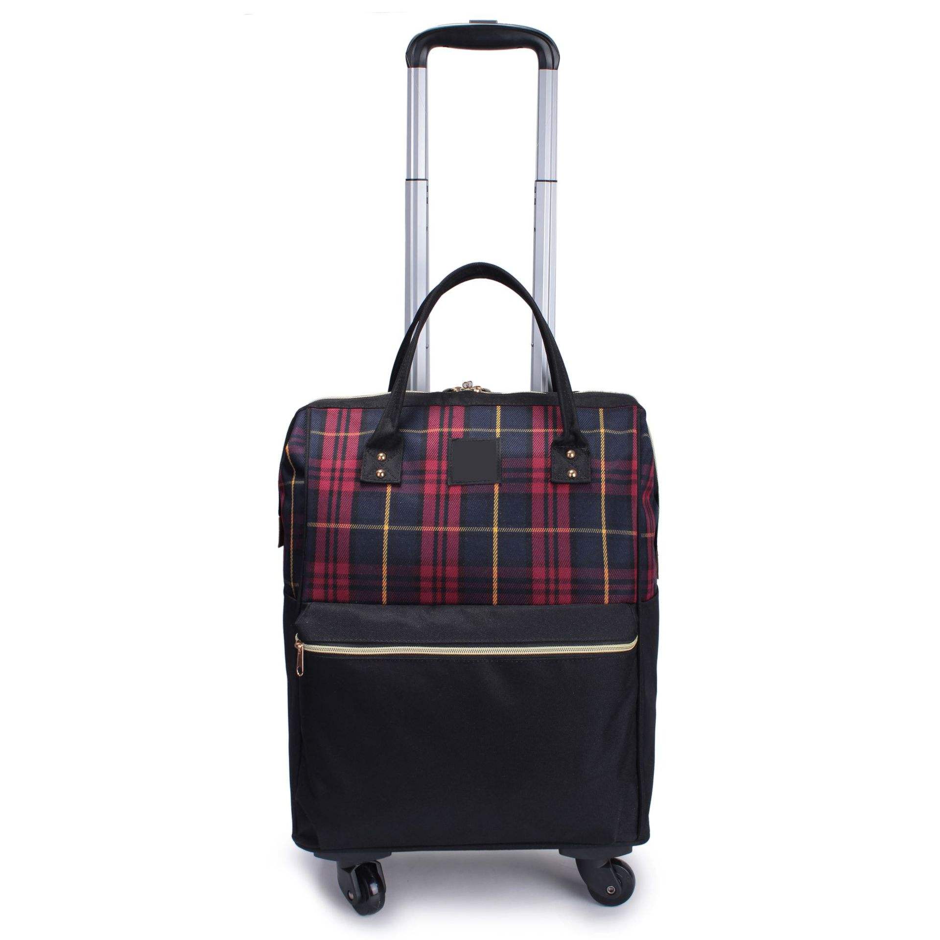 Red grid trolley case