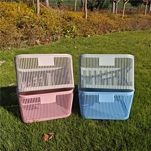<b>Rectangular</b> Storage <b>Basket</b> Large Hollow Plastic With Handle For Home Office Household Use - Product Image 2