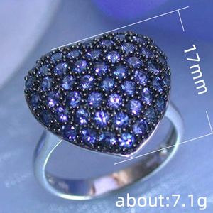 Anello a Cuore da Donna, Gioiello Elegante in Lega, Regolabile, Romantico, per Uso Quotidiano - Product Image 5