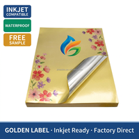 Papier autocollant PET brillant or et argent, imperméable, imprimable, format A4 (8,5x11 po), vente en gros