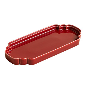 Juego de Platos de Cerámica Retro para Frutas, Estilo Chino Rojo, Bandeja para Postres de Boda, Apto para Lavavajillas, Porcelana - Product Image 5
