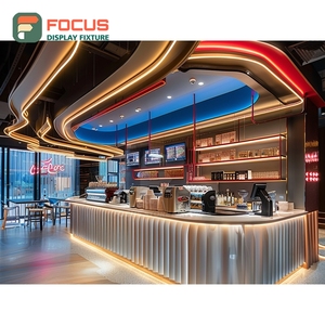 Refined Coffee Merchandise Display Rack Tempered Glass Front Takeaway Pickup Area Coffee Bar Display Rack - Product Image 5