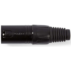 Connecteur XLR mâle 3 broches nickelé, câble noir 5 mm, entrée - Product Image 3