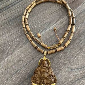 Bracelet en perles d'agarwood naturel fait main, perles rondes d'oud, bracelet élastique, bijoux de méditation bouddhiste - Product Image 1