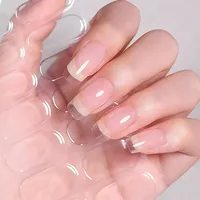 16 autocollants pour ongles UV semi-durcis pré-dessinés, longue durée, couleur unie, enveloppes pour ongles, séchage rapide, lampe LED, gel pour ongles