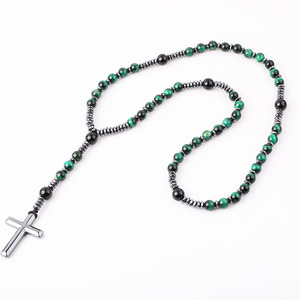 Collar <span class=keywords><strong>de</strong></span> Rosario con Cuentas <span class=keywords><strong>de</strong></span> Hematita y Ojo <span class=keywords><strong>de</strong></span> Tigre, Collar Largo <span class=keywords><strong>de</strong></span> Piedras Naturales con Cuentas <span class=keywords><strong>de</strong></span> Acero Inoxidable para <span class=keywords><strong>Hombre</strong></span> - Product Image 5