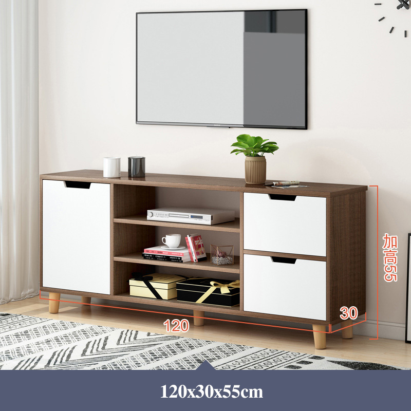 One door and two drawers Brushed black oak + warm white