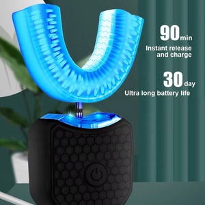 Brosse à <span class=keywords><strong>dents</strong></span> sonique électrique en forme de U 3 en 1, blanchiment des <span class=keywords><strong>dents</strong></span>, brosse à <span class=keywords><strong>dents</strong></span> ultrasonique sans fil 360 °   Grattoir à langue en silicone pour adultes - Product Image 3