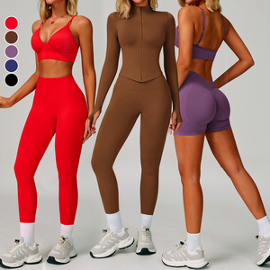 Set da Yoga da palestra aderente da donna reggiseno sportivo ad asciugatura rapida 4 pezzi - Product Image 2