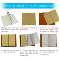 Cuaderno de cuero A5 hecho a mano, diario de viaje con espiral personalizable con bolsillos sueltos, encuadernación en L