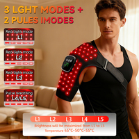 Cinturón de Terapia de Luz Roja Inalámbrico de 660nm 850nm, Masajeador de Hombros, Rodillas y Cintura con Vibración y Calor