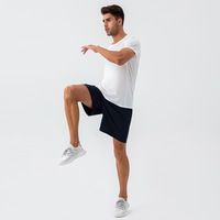 Shorts de sport mi-longs pour homme en nylon à séchage rapide avec cordon de serrage, respirants et amples, pour la course, le yoga et le fitness 31420
