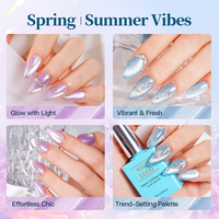 Missgel 2026 Kit de vernis à ongles gel UV pailleté effet œil de chat sans HEMA et TPO, 8 couleurs, pour DIY, avec gel œil de chat magnétique sans TPO