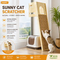 PAIPET Griffoir pour chat, griffoir mural en bois et sisal avec plateforme arquée, mobilier pour chat peu encombrant, vente en gros