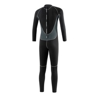 Traje de Neopreno Completo para Hombre de 3mm con Cremallera Trasera, Unisex, para Agua Fría, Canyoning, Surf, Natación, Buceo, Negro, Manga Larga, Adultos, Resistente
