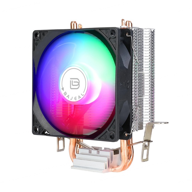 BAJEAL A200 Computer CPU Cooler RGB 2 Heatpipe Quiet 3Pin Oil Bearing Aluminum Copper 18dba for Intel LGA 1700/1200/2011/115X