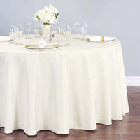ANNIELU Vente en gros Nappe ronde en polyester de 120 pouces, blanche, pour mariage, fête, hôtel, banquet