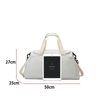 Sac de sport personnalisé avec logo, sac de voyage en polyester avec compartiment à chaussures, sangle réglable, pour la gym et les voyages