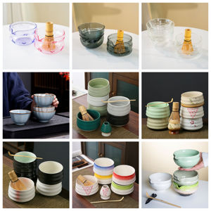 Bộ dụng cụ pha trà Matcha bán buôn, gồm bát Matcha, muỗng, dụng cụ đánh Matcha bằng tre, 2-7 món, Chawan gốm sứ, bộ Matcha Nhật Bản cần thiết, kèm hộp quà tặng - Product Image 3