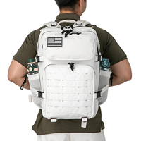 Sac à dos tactique imperméable 45L avec porte-bouteille, grand patch Velcro Molle pour la randonnée et le camping