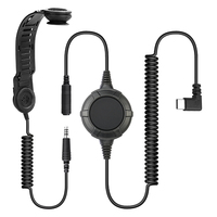 Tali Fleksibel Dapat Dilepas Desain Mikrofon SPK Earphone & Headphone Musik Berkabel Kit Pemasangan Helm Peredam Kebisingan Colokan 3.5mm
