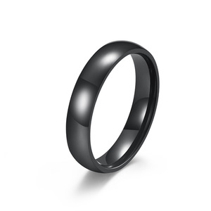 Inside Outside Arc Simple Glossy Titanium Steel Mirror Gold-plated Blank <b>Ring</b> Men's Single <b>Couple</b> <b>Rings</b> Little Finger <b>Ring</b> - Product Image 1