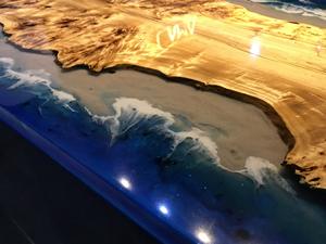 เฟอร์นิเจอร์ใหม่ โต๊ะเรซิ่นอีพ็อกซี่ใส โต๊ะบาร์เรซิ่นอีพ็อกซี่ ท็อปโต๊ะเรซิ่นอีพ็อกซี่สไตล์โมเดิร์น สำหรับห้องครัว ห้องรับประทานอาหาร - Product Image 3