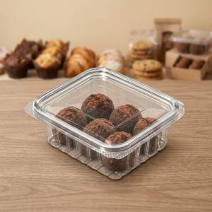 Caja de PET Transparente Reciclable de Grado Alimenticio con Tapa Abatible, Capacidad de 375 ml / 12 oz, Empaque en Blíster para Productos Dulces de Panadería, Venta al Por Mayor - Product Image 2