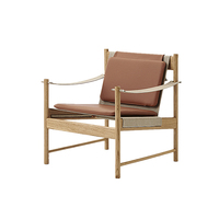 Nouveau fauteuil de salon ergonomique de style chinois moderne, fait main, écologique, avec revêtement en lin doux et cadre en bois durable, inclinable