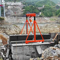 Grue portique manuelle à structure simple de 5 tonnes et 10 tonnes, grue portique portable avec palan