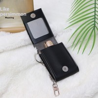 Organisateur de rouge à lèvres personnalisé avec miroir, étui portable en cuir PU, compact de maquillage pour retouches, cosmétique de voyage et de loisirs