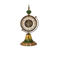 Horloge de bureau numérique circulaire en métal de style européen moderne Armens avec rétroéclairage et calendrier pour la décoration du salon