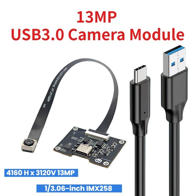 4K 30FPS 13MP USB3.0 Camera Module Fixed/Manual Focus 1/3.06-inch IMX258 CMOS Sensor 75/90/120 FOV MJPEG YUY2 UVC Camera