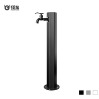 Colonne de robinet d'extérieur en acier inoxydable vertical antigel pour jardin, avec robinet tout cuivre, pour cour de villa, noire