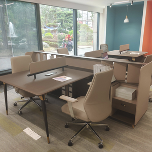 Escritorio de oficina ejecutivo de pie modular de madera maciza de lujo contemporáneo muebles de cubículo de alta calidad - Product Image 2