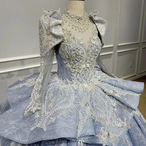 Vestido de Noche de Lujo con Mangas Abullonadas Estilo Vintage para Fiesta de Gala Jancember Wn069 - Product Image 3