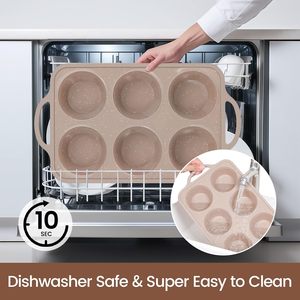 Yongli <span class=keywords><strong>Jumbo</strong></span> Silicona Muffin Pan con marco de metal antiadherente, sin BPA, horno apto para lavavajillas para cupcakes y más - Product Image 5
