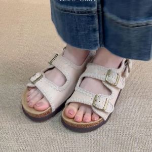Premium Thick Platform Birken Style <b>Flat</b> <b>Sandals</b> Elegant Ladies Roman Beach Footwear Suitable for Dress Collocation Seaside - Product Image 1