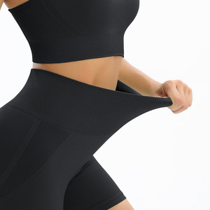 Conjunto de Yoga para Mujer, Shorts y Bra Deportivos de <span class=keywords><strong>Alta</strong></span> Elasticidad con Soporte en la Espalda, Tejido Sin Costuras, Transpirable, para Running y Fitness - Product Image 6