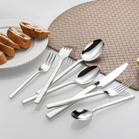 Ensemble de couverts minimalistes en acier inoxydable poli miroir à long manche – Couteaux, fourchettes et cuillères pour la maison et la restauration