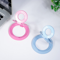 Support de téléphone magnétique pliable à trois volets, anneau de maintien amovible, poignée pliable multi-angles réglable, support de bureau pour smartphone