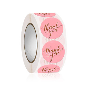 Etiqueta con logotipo personalizado, venta al por mayor, decoración redonda personalizada, pegatinas navideñas de agradecimiento - Product Image 1