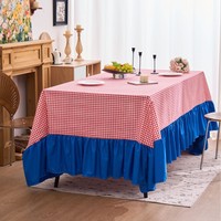 Nappes à volants à carreaux colorblock grande taille pour table à manger, couvre-table de style cour extérieure pour décoration de fête de jardin