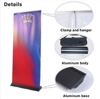 Support de bannière rétractable en aluminium, portable, avec sac de transport, installation rapide, pour événements professionnels, vente en gros