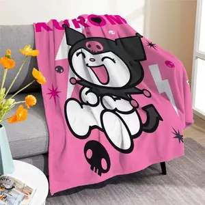 Tùy Chỉnh 3 D In Anime Polyester Thăng Hoa Lông Cừu Flannel Du Lịch Valentine Chăn Kitty In Lông Cừu Du Lịch Ném Chăn